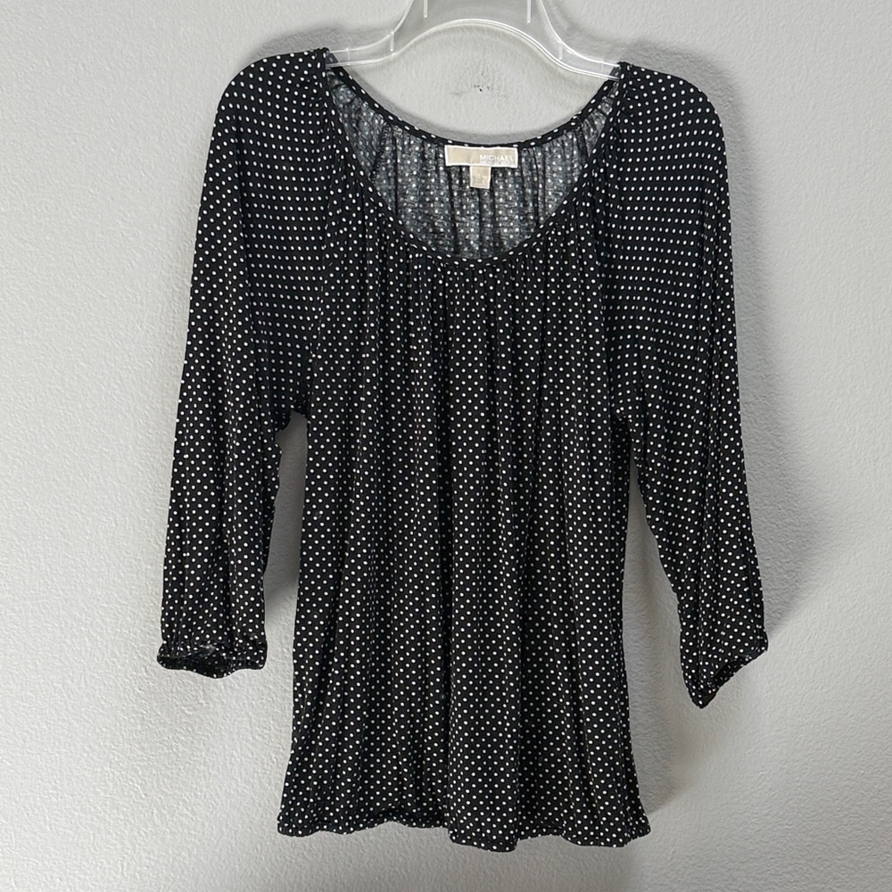Michael Kors Black and White Polka Dot Blouse